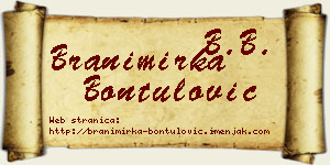 Branimirka Bontulović vizit kartica